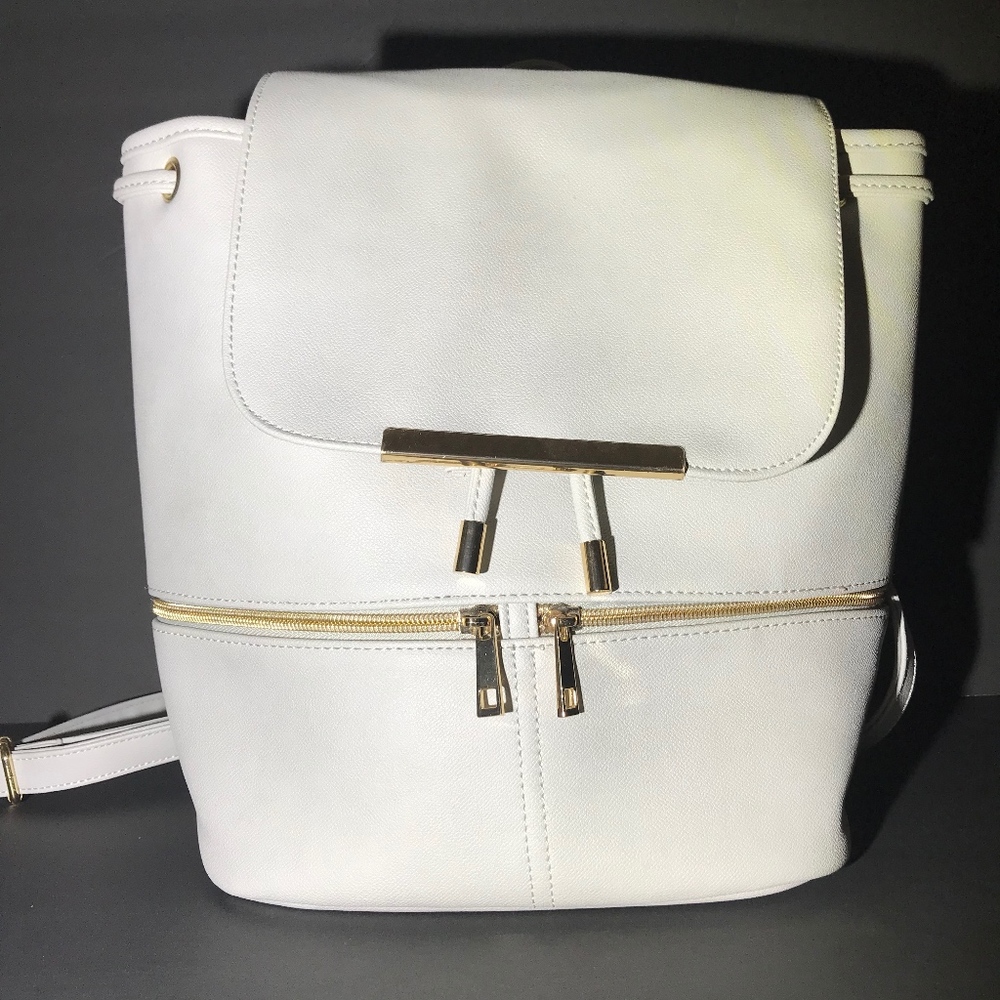 Light Grey Backpack Purse Adjustable Straps